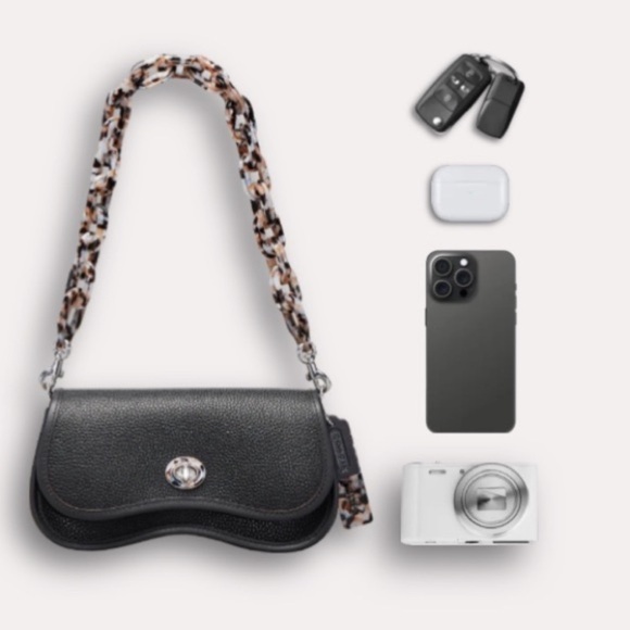 Coach Leather Wavy Dinky Crossbody/Shoulder Bag Coachtopia Pebbled Leather NWT - Picture 4 of 12